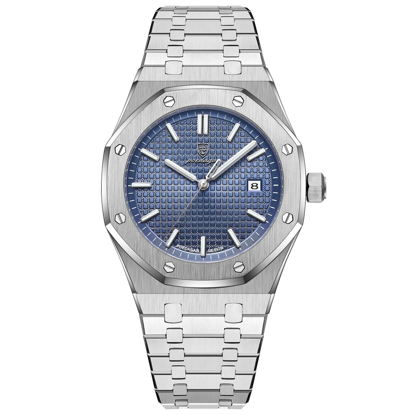 POEDAGAR Men's Luxury Stainless Steel Watch