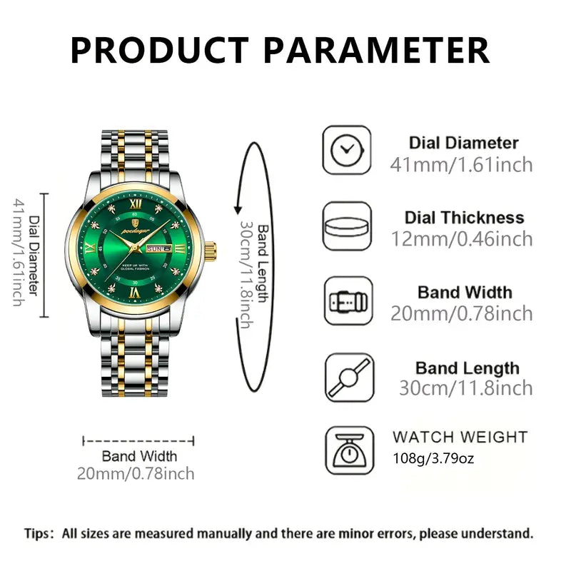 Poedagar waterproof Luminous Quartz Watch