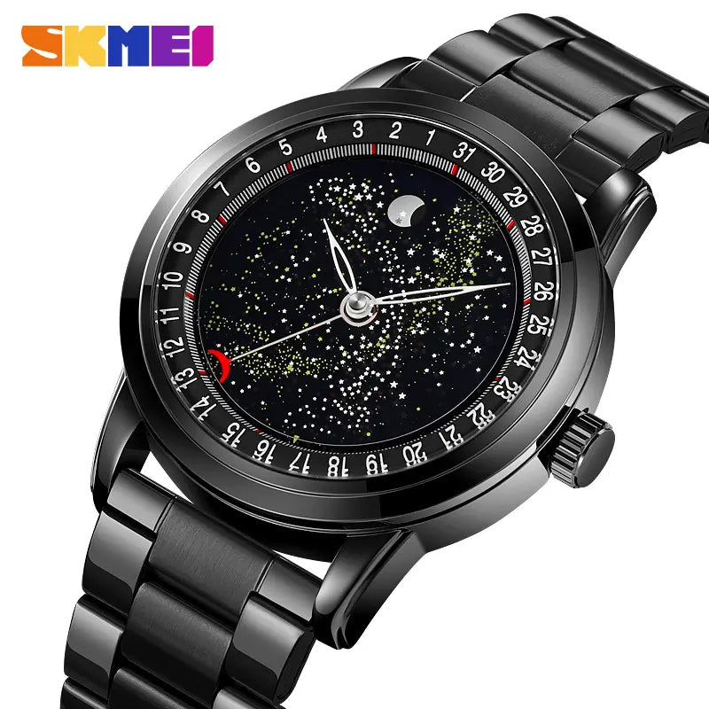 Classic SKMEI Perfect Rotating Starry Dial Men Quartz Watch