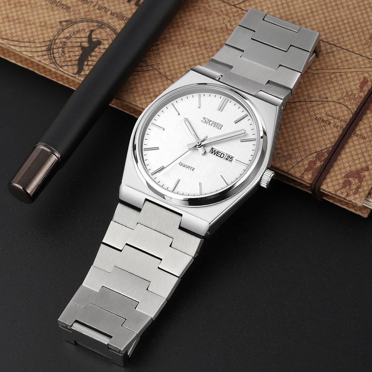 Full Steel Time Week Date Sports Watch