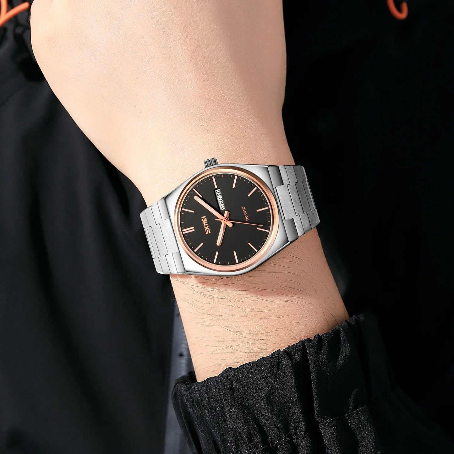 Full Steel Time Week Date Sports Watch