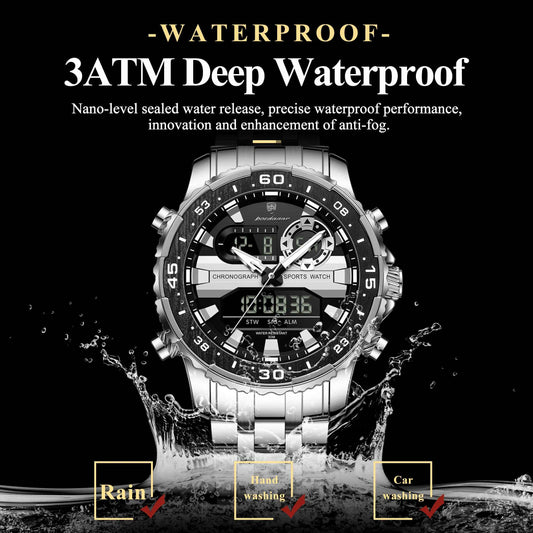 Poedagar Multifunction Water Resistant Mens Watch