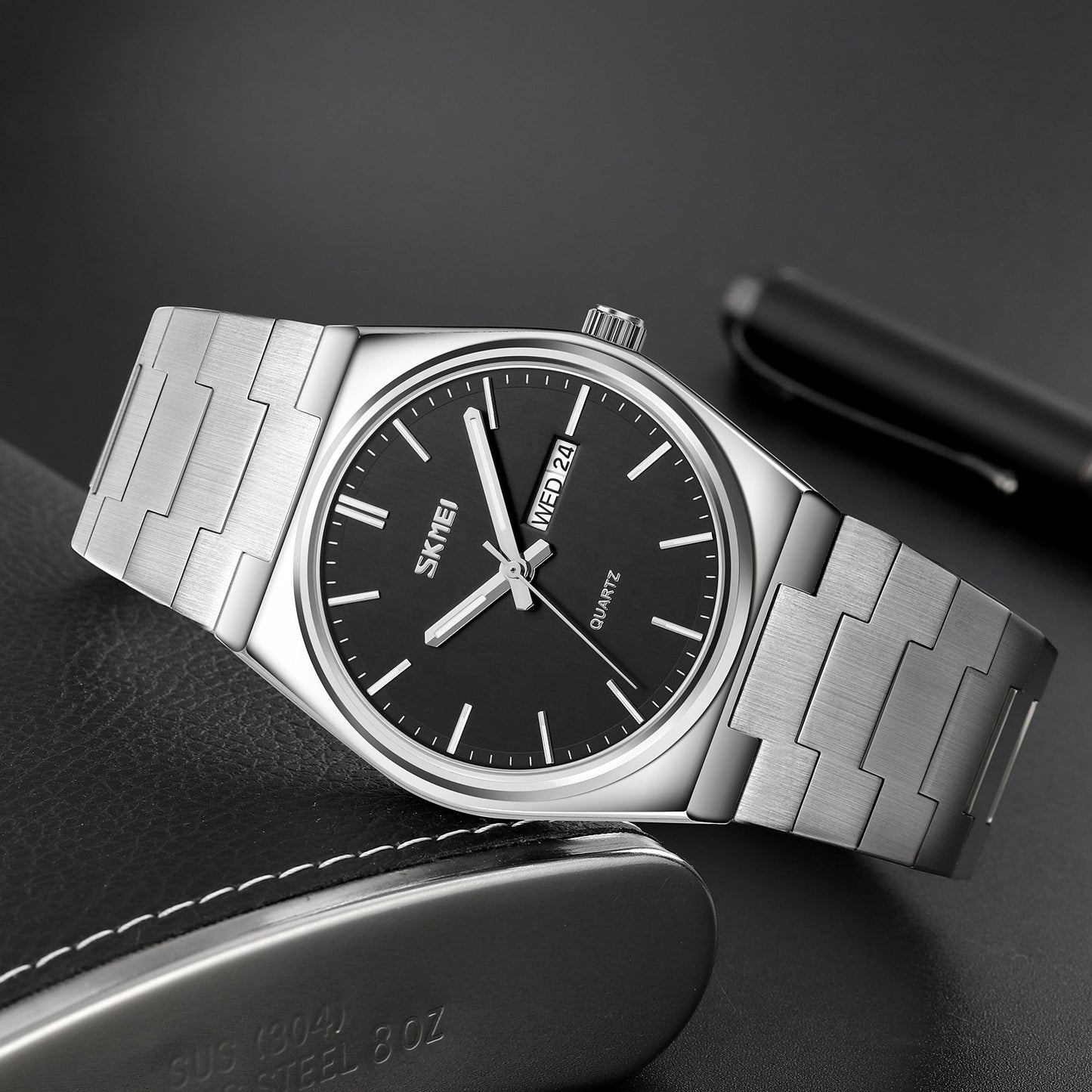 Full Steel Time Week Date Sports Watch