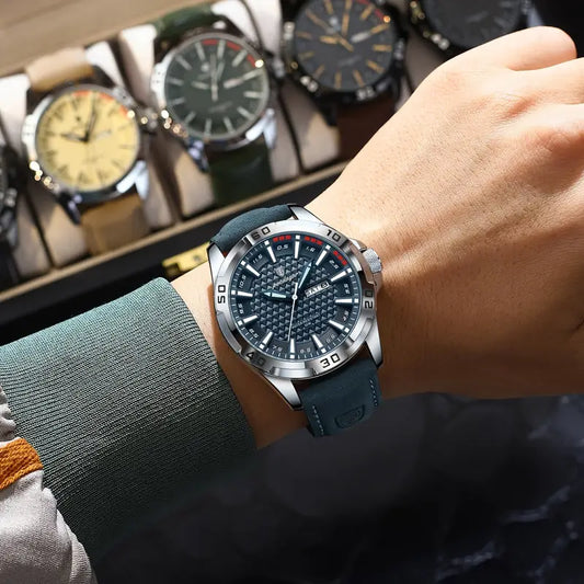 Poedagar Leather Casual Business Quartz Watch