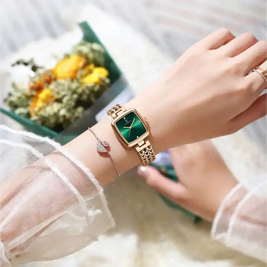 Poedagar Luxury Diamond Rose Gold Ladies WristWatch