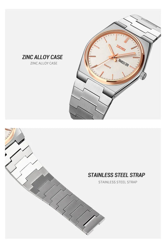 Full Steel Time Week Date Sports Watch