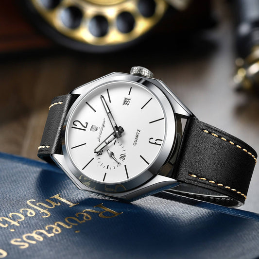 Poedagar 689 Luxury Leather Strap Watch