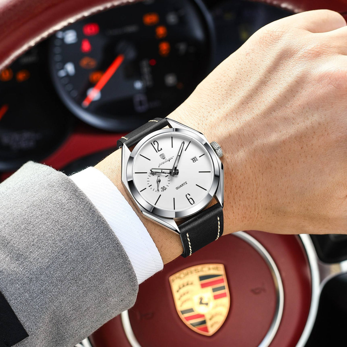 Poedagar 689 Luxury Leather Strap Watch