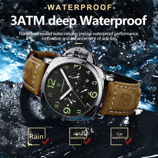 POEDAGAR Luxury Military Chronograph Men's Watch