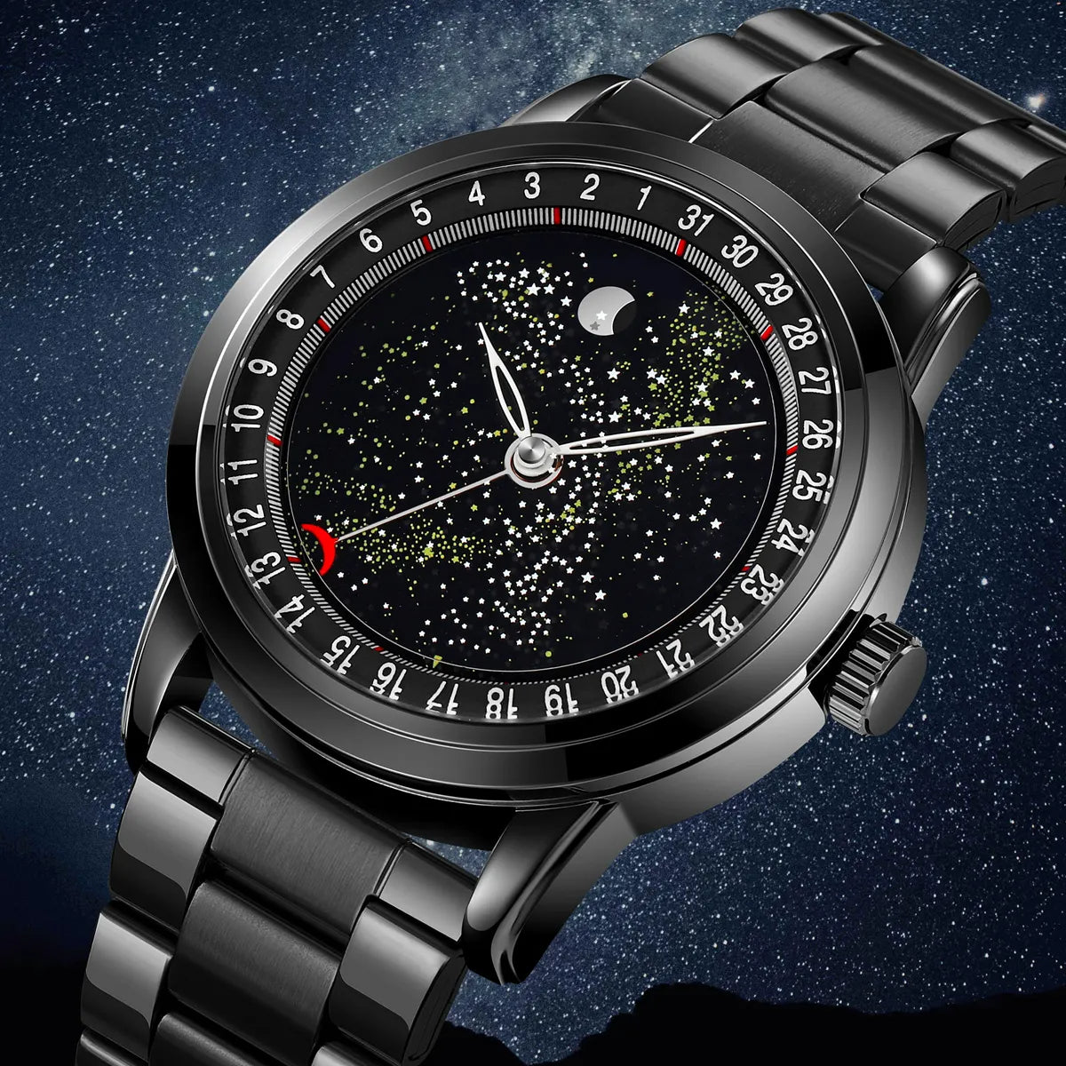 Classic SKMEI Perfect Rotating Starry Dial Men Quartz Watch