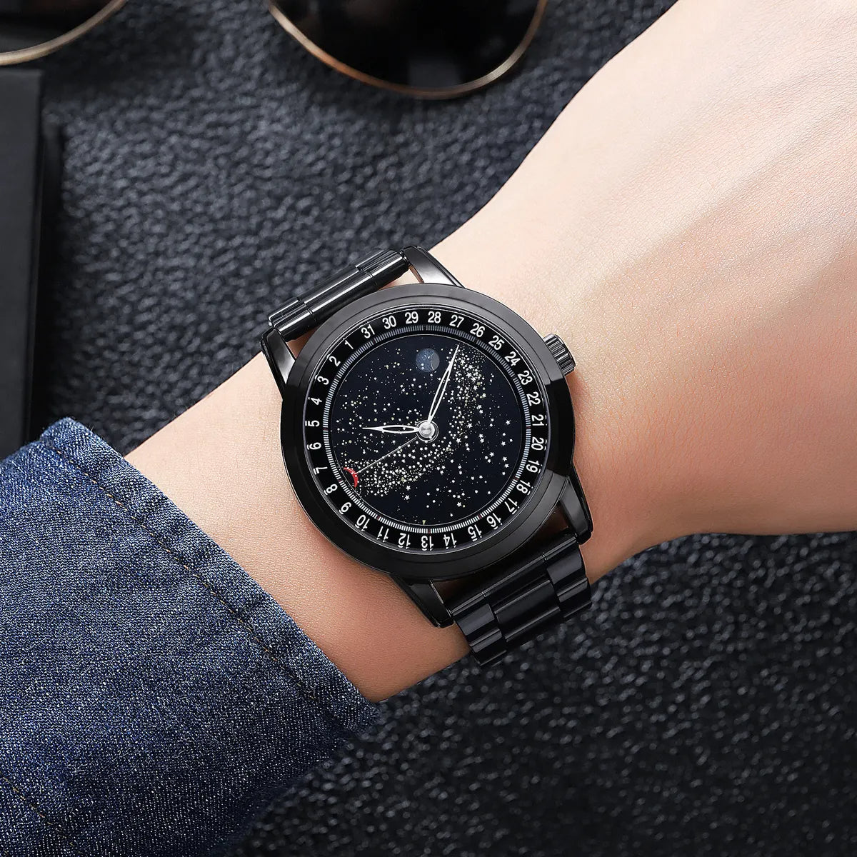 Classic SKMEI Perfect Rotating Starry Dial Men Quartz Watch