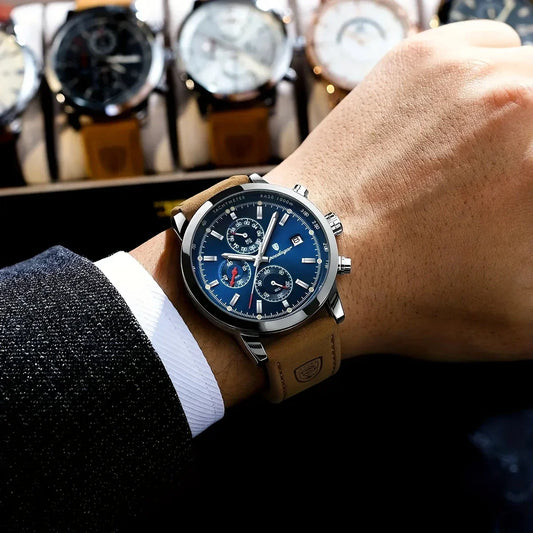 POEDAGAR Men's Luxury Sports Chronograph Watch