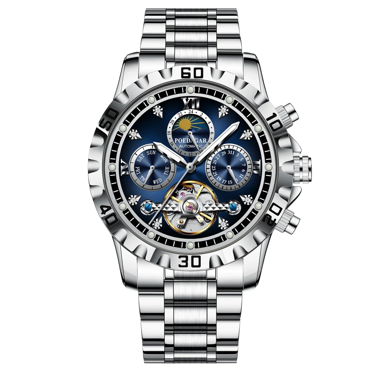 POEDAGAR  Automatic Chronograph Men Watch