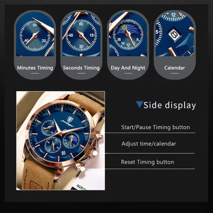 Men's Casual Business Leather Quartz Watch