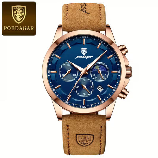 Men's Casual Business Leather Quartz Watch