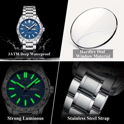 Poedagar Stainless Steel Men's Watch