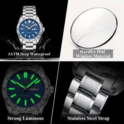 Poedagar Stainless Steel Men's Watch