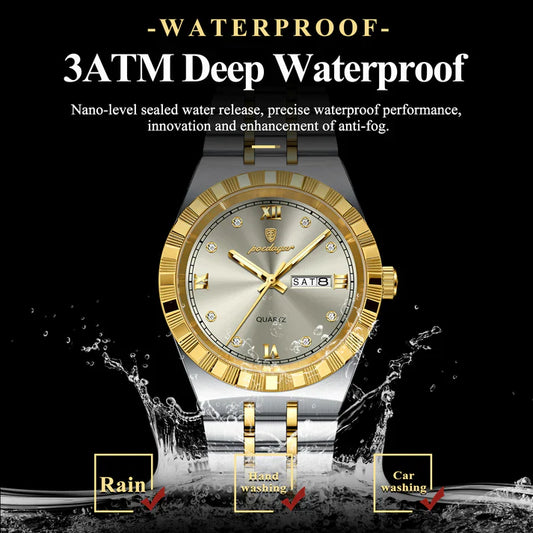 Poedagar Men's Stainless Steel Wristwatch