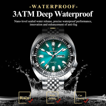 Poedagar Men's Stainless Steel  WristWatch