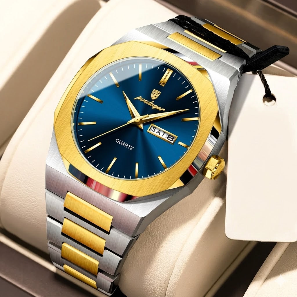 Poedagar Stainless Steel Men Wrist Watch