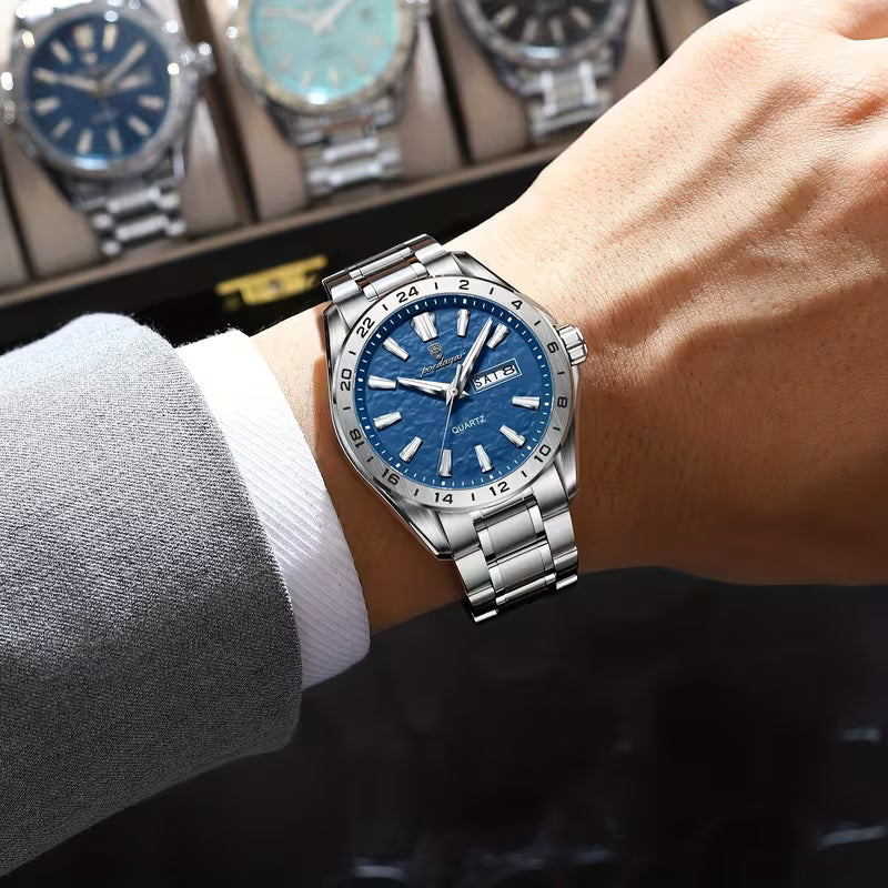 Poedagar Stainless Steel Men's Watch