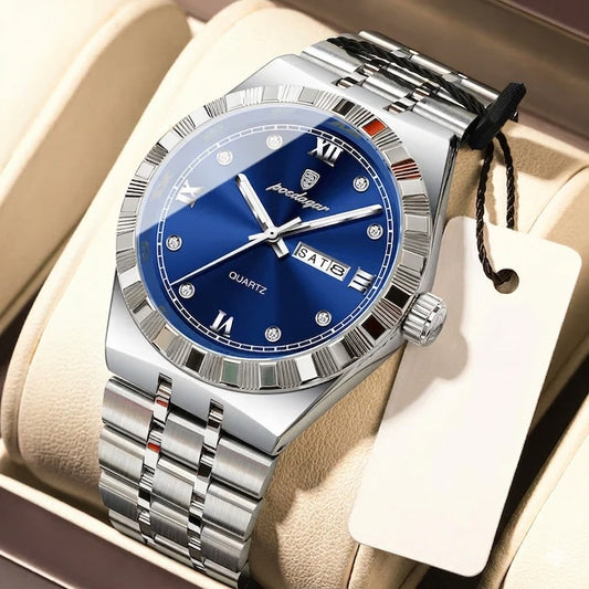 Poedagar Men's Stainless Steel Wristwatch