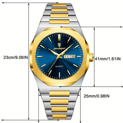 Poedagar Stainless Steel Men Wrist Watch