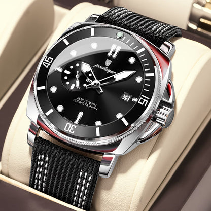 Poedagar Leather Straps Quartz Men Watch