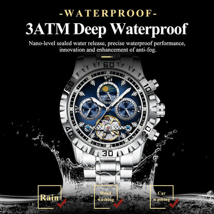POEDAGAR  Automatic Chronograph Men Watch