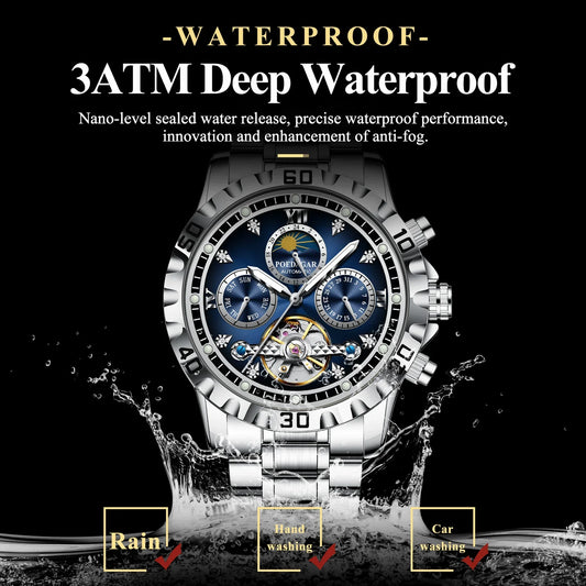 POEDAGAR  Automatic Chronograph Men Watch