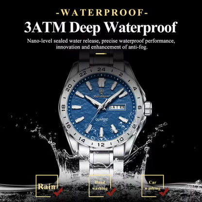 Poedagar Stainless Steel Men's Watch