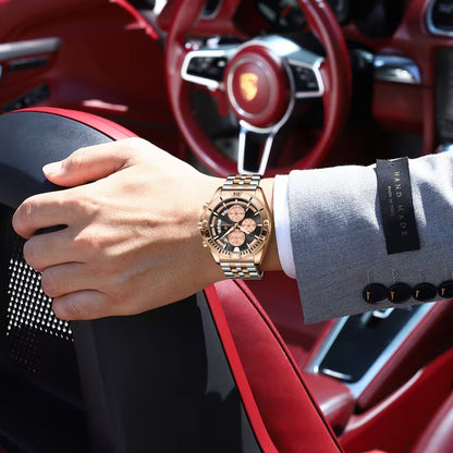 Poedagar Chronograph Men Wrist Watch