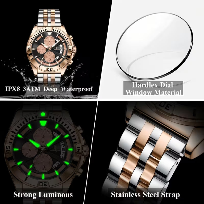 Poedagar Chronograph Men Wrist Watch