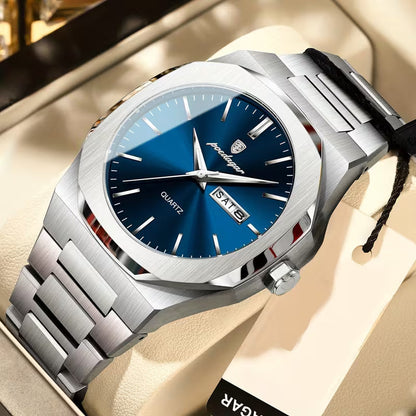 Poedagar Stainless Steel Men Wrist Watch