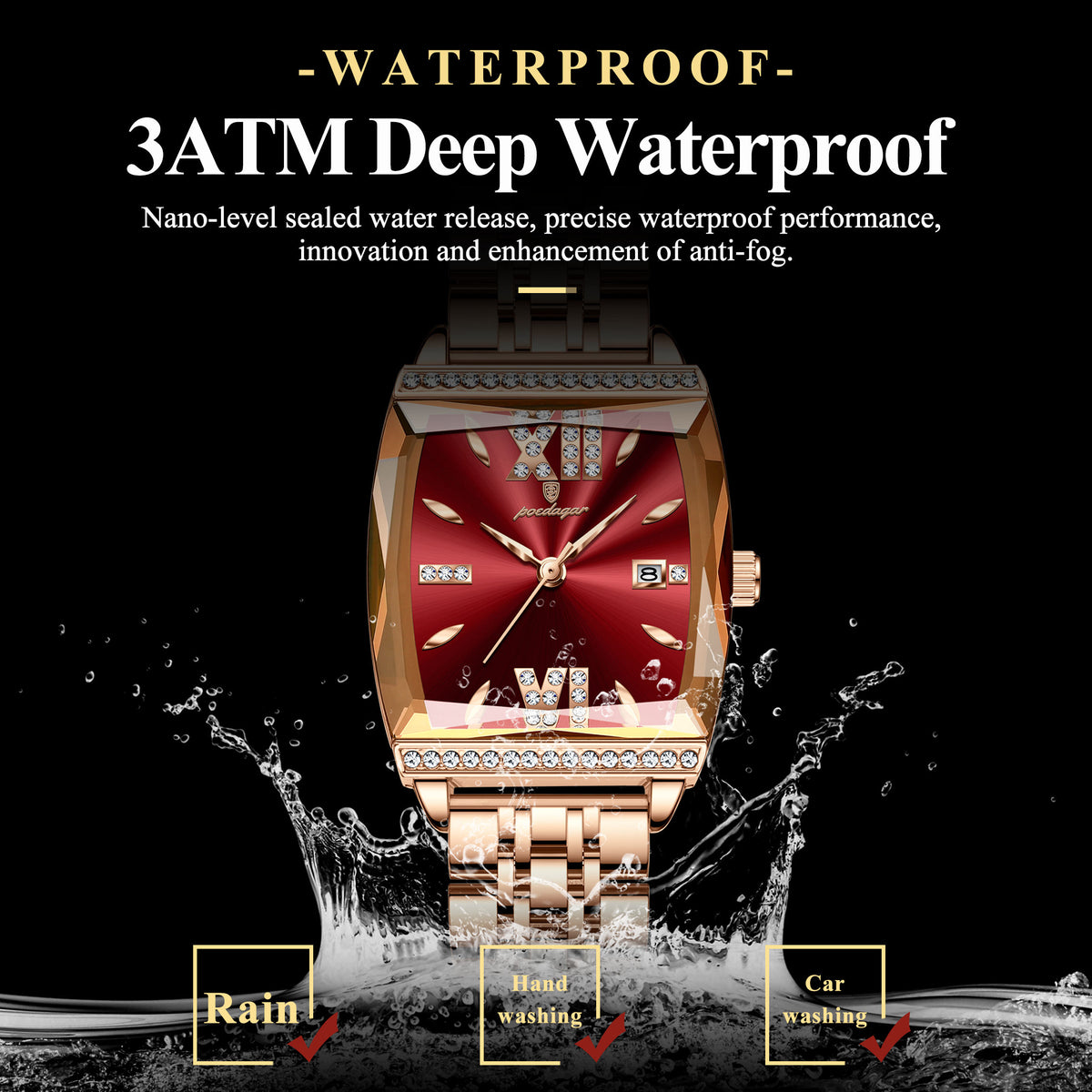 Poedagar Luxury Diamond Ladies Watch