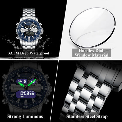Poedagar Multifunctionality Water Resistant Mens Watch