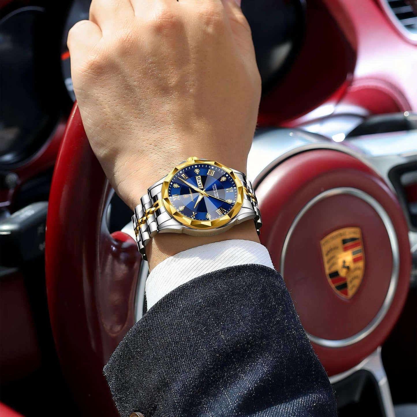 Poedagar Diamond Dial Men Watch