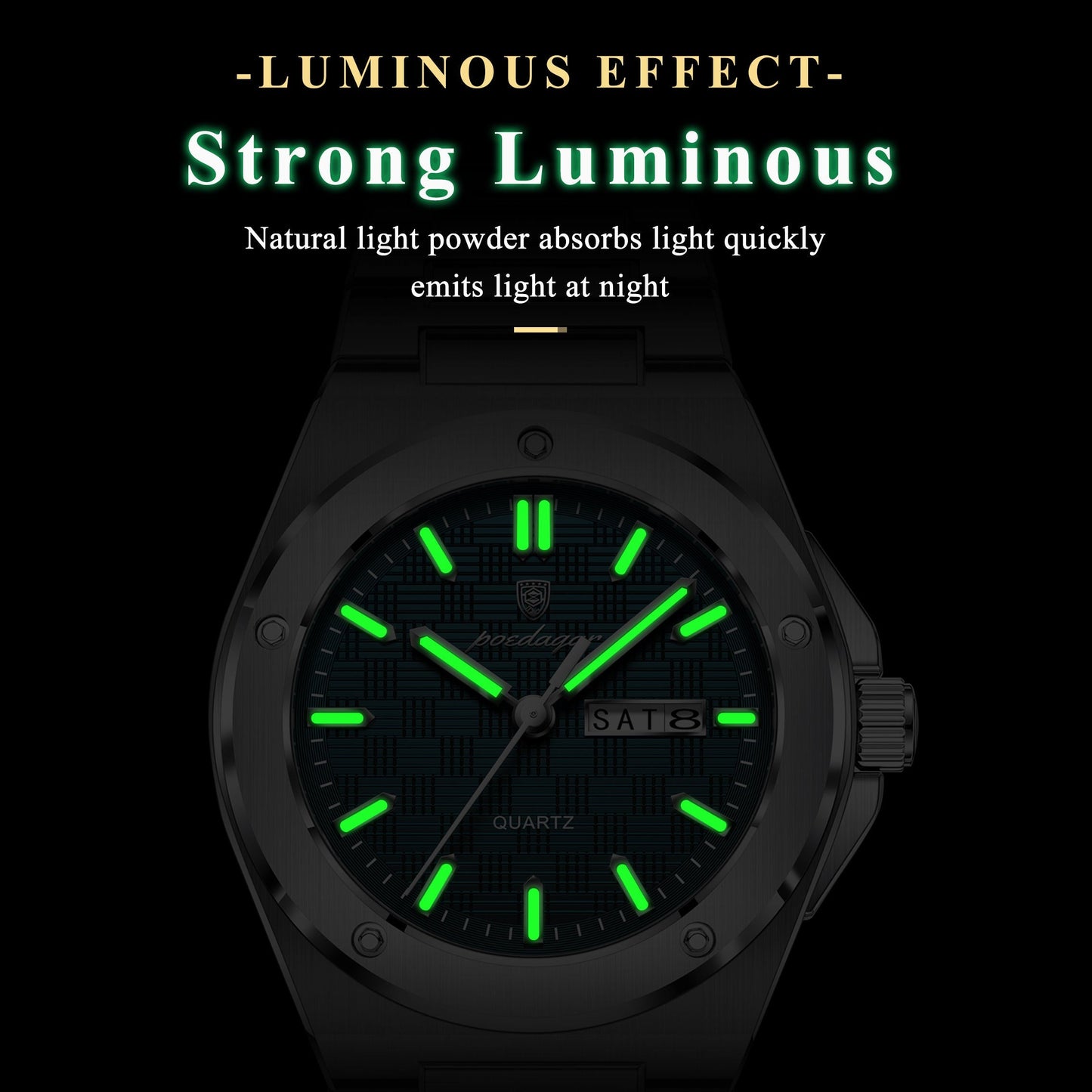Poedagar Stainless Steel Men Watch