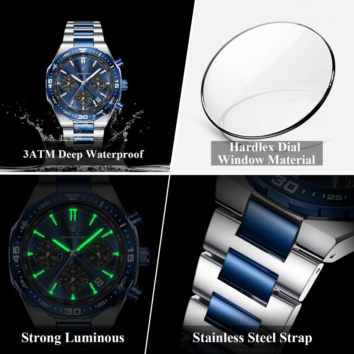 Poedagar Chronograph Men's Watch