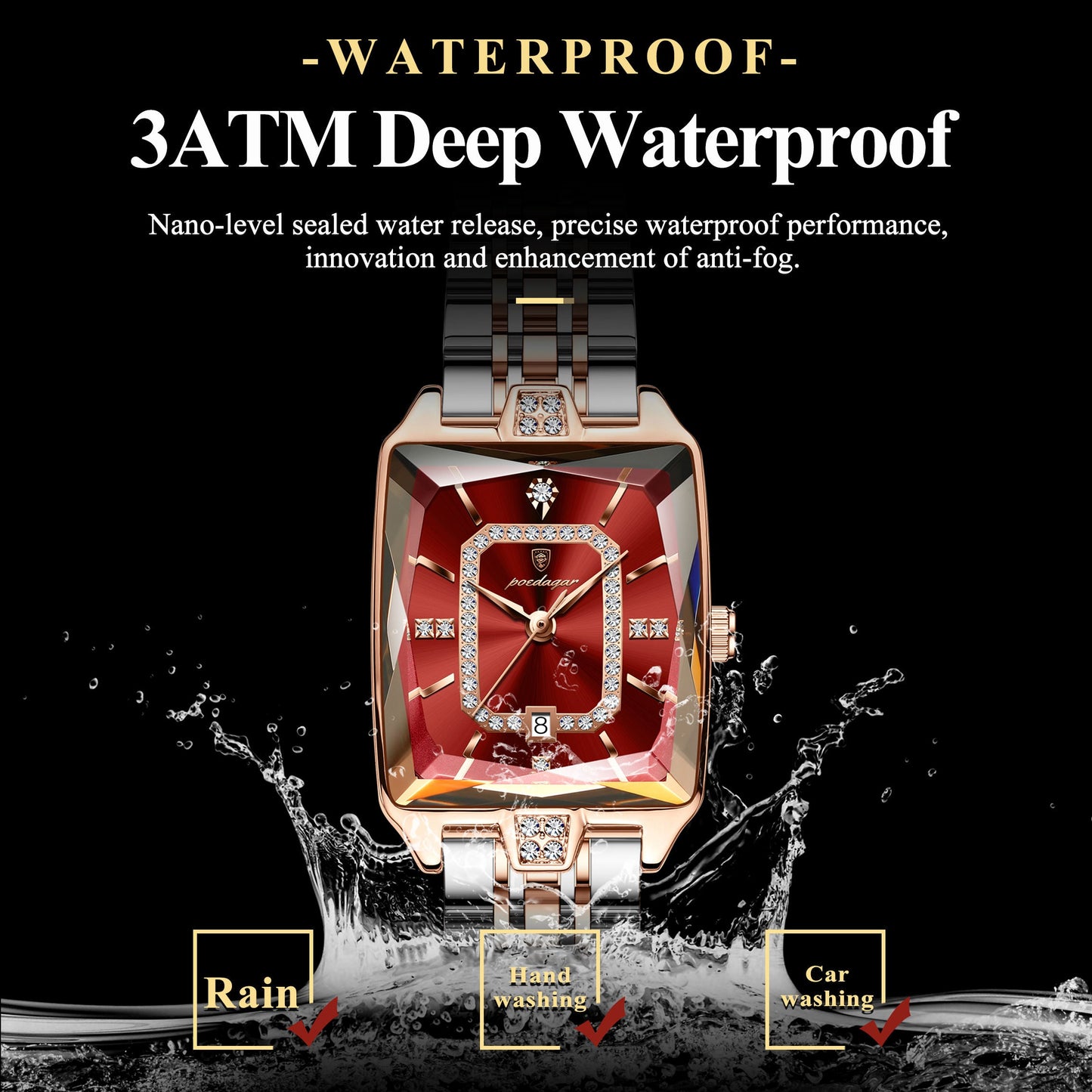 Poedagar Luxury Stainless Steal Women Watch