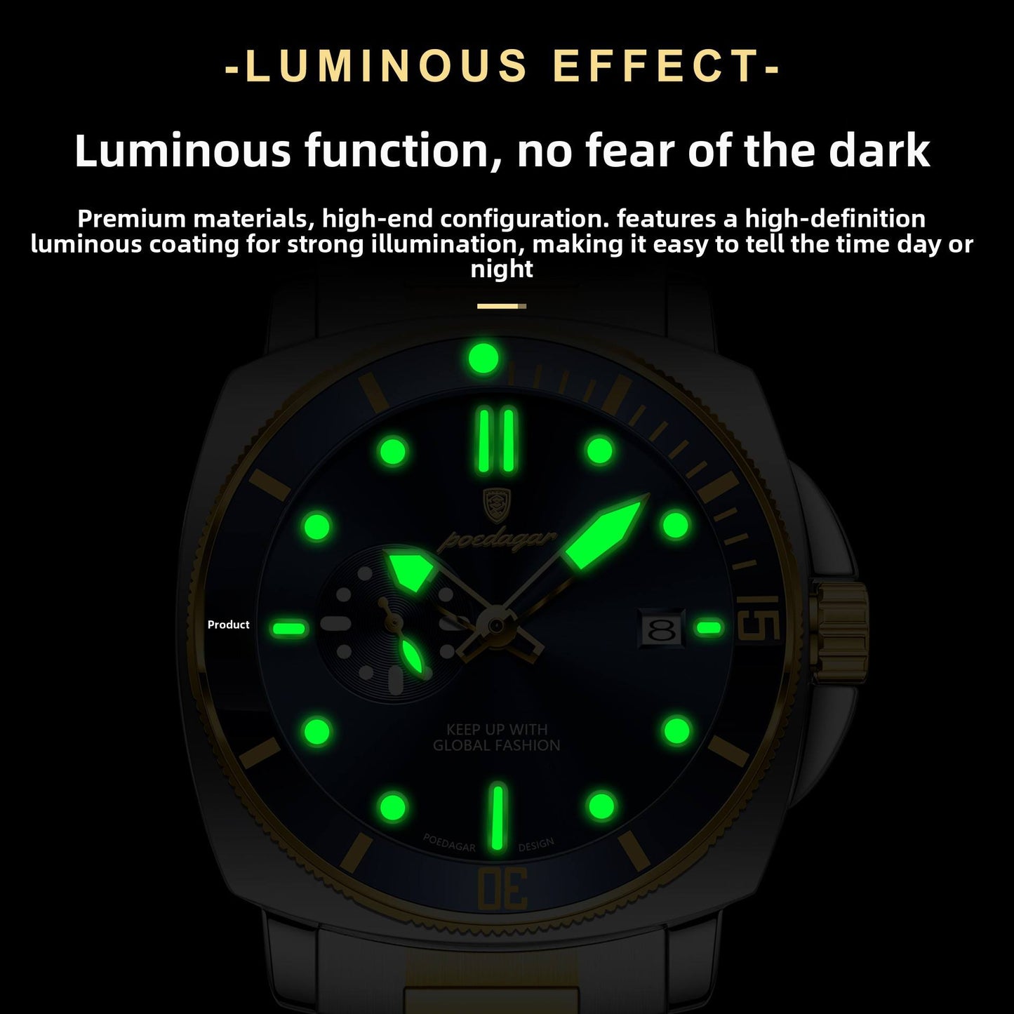 Poedagar Stainless Steel Quartz Watch