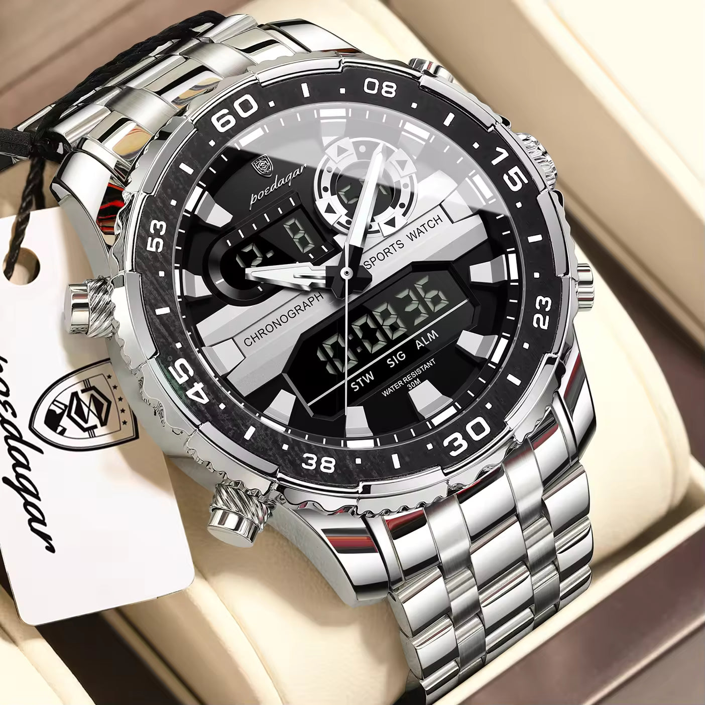 Poedagar Multifunctionality Water Resistant Mens Watch