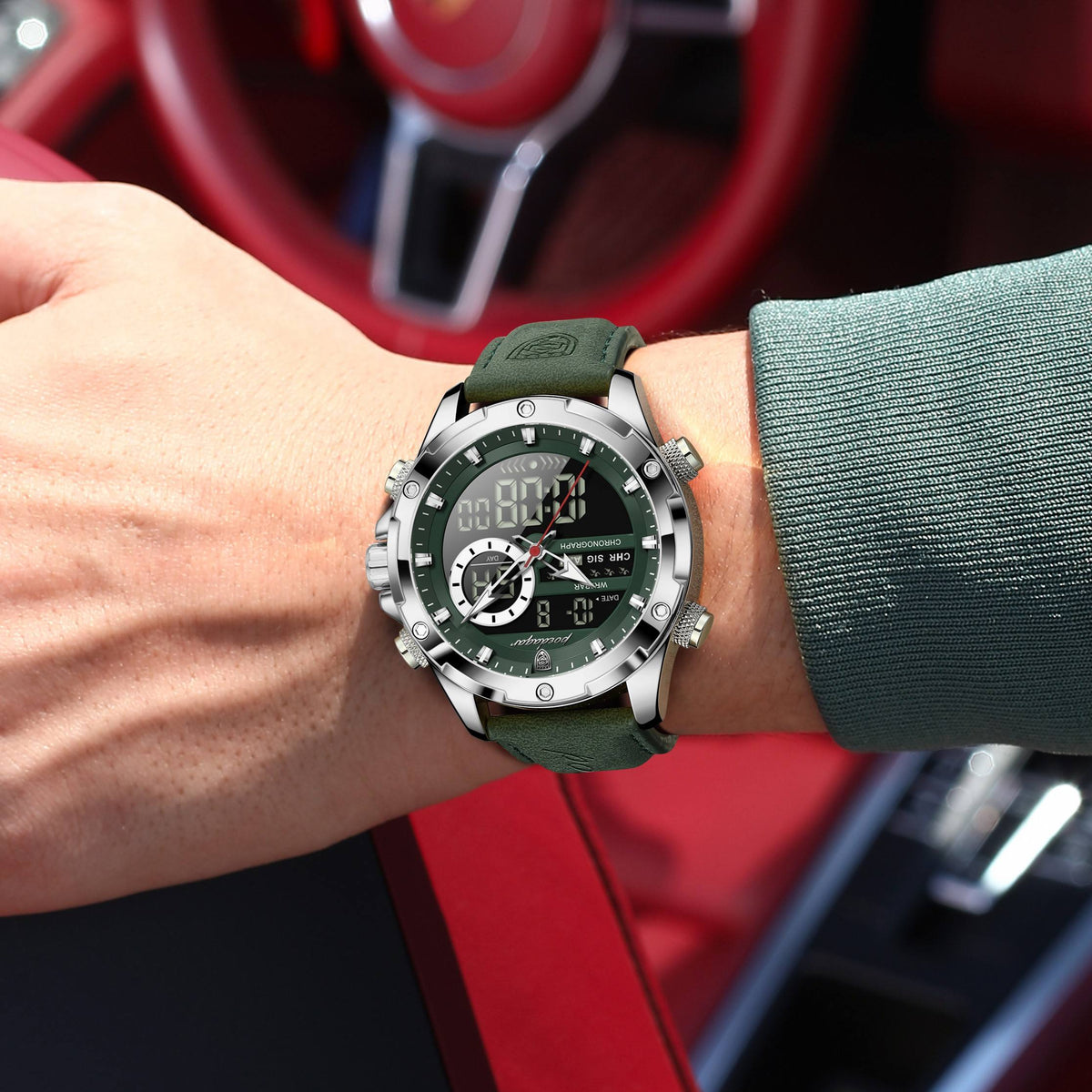Poedagar E129  Luxury Leather Strap Watch