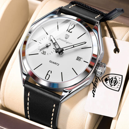 Poedagar Luxury Leather Strap Watch