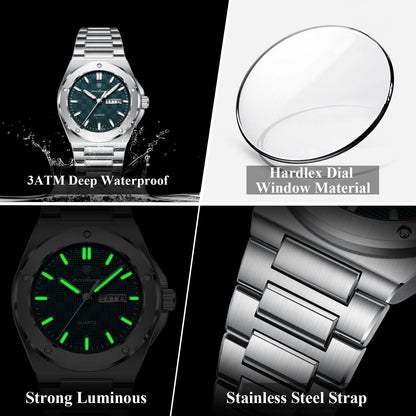 Poedagar Stainless Steel Men Watch