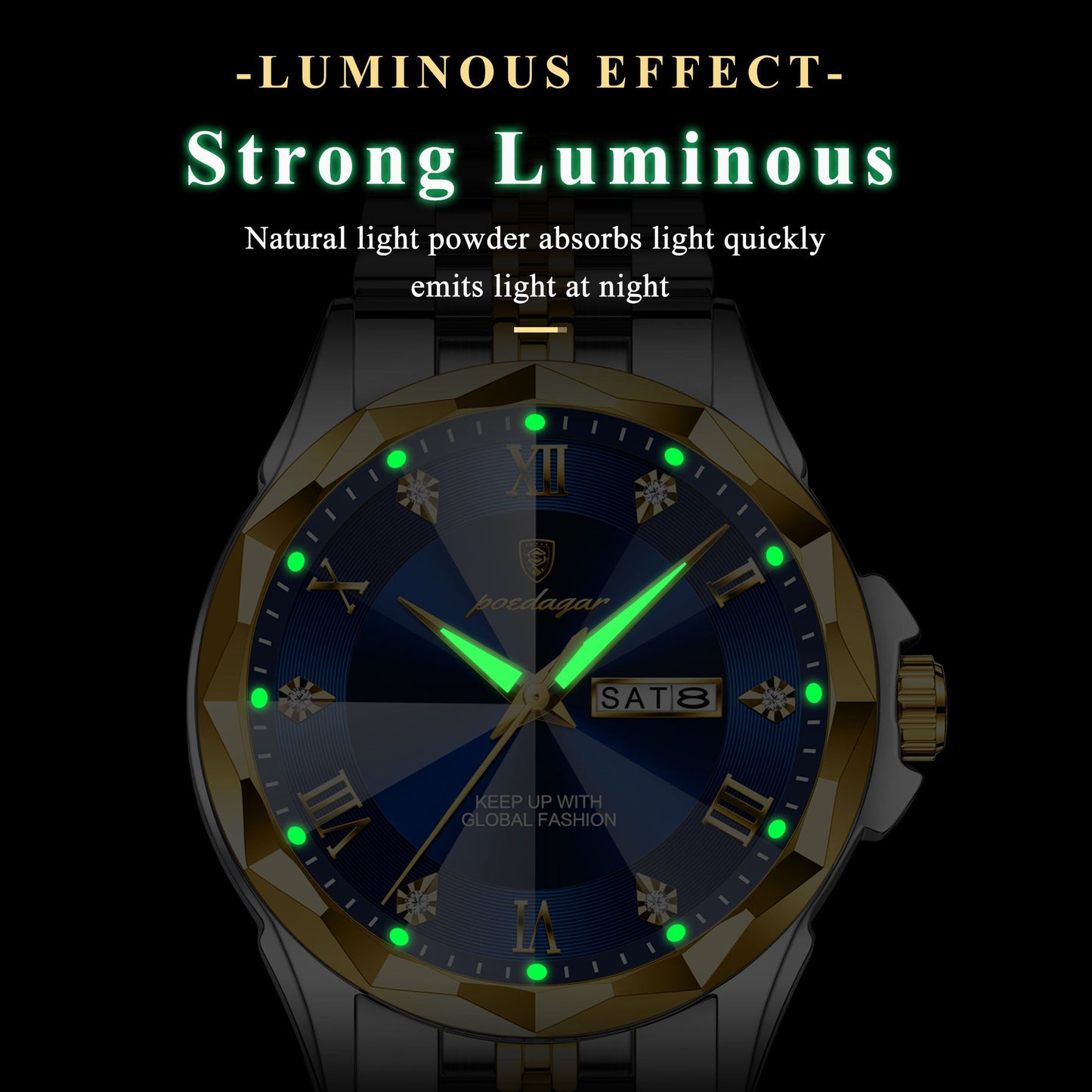 Poedagar Diamond Dial Men Watch