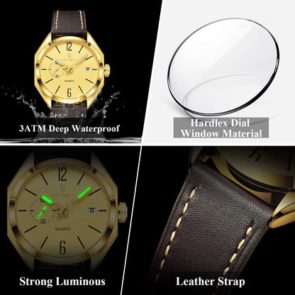 Poedagar 689 Luxury Leather Strap Watch