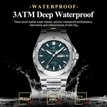 Poedagar Stainless Steel Men Watch