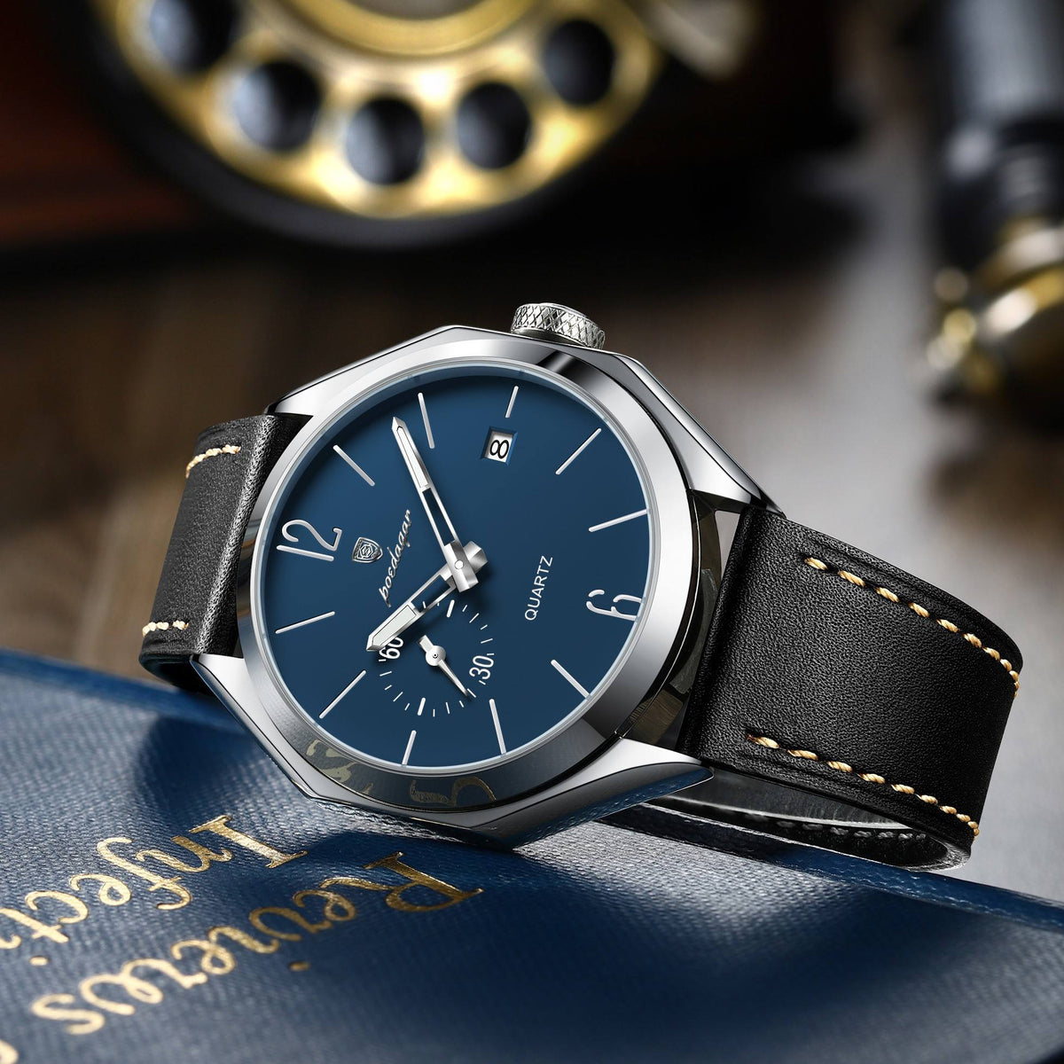 Poedagar 689 Luxury Leather Strap Watch