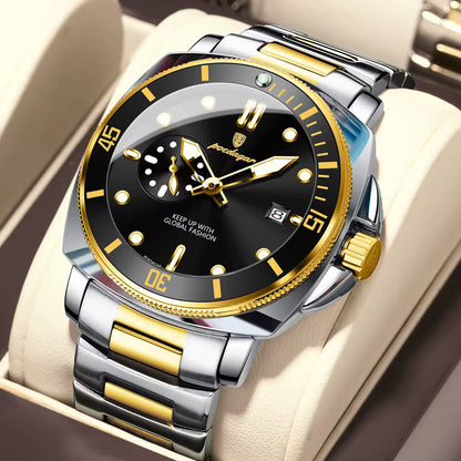 Poedagar Leather Straps Quartz Men Watch